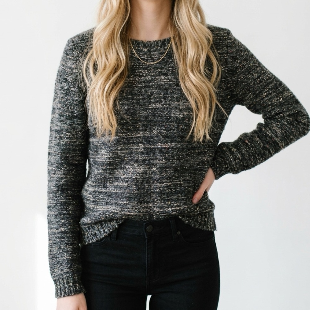 Beautiful sequined gray knit sweater